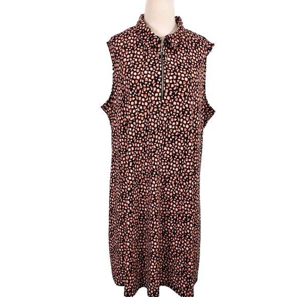 Ava Grace Dress Womens Plus Size 3X Stretch Sleeveless Flowy Black Orange - Picture 1 of 11